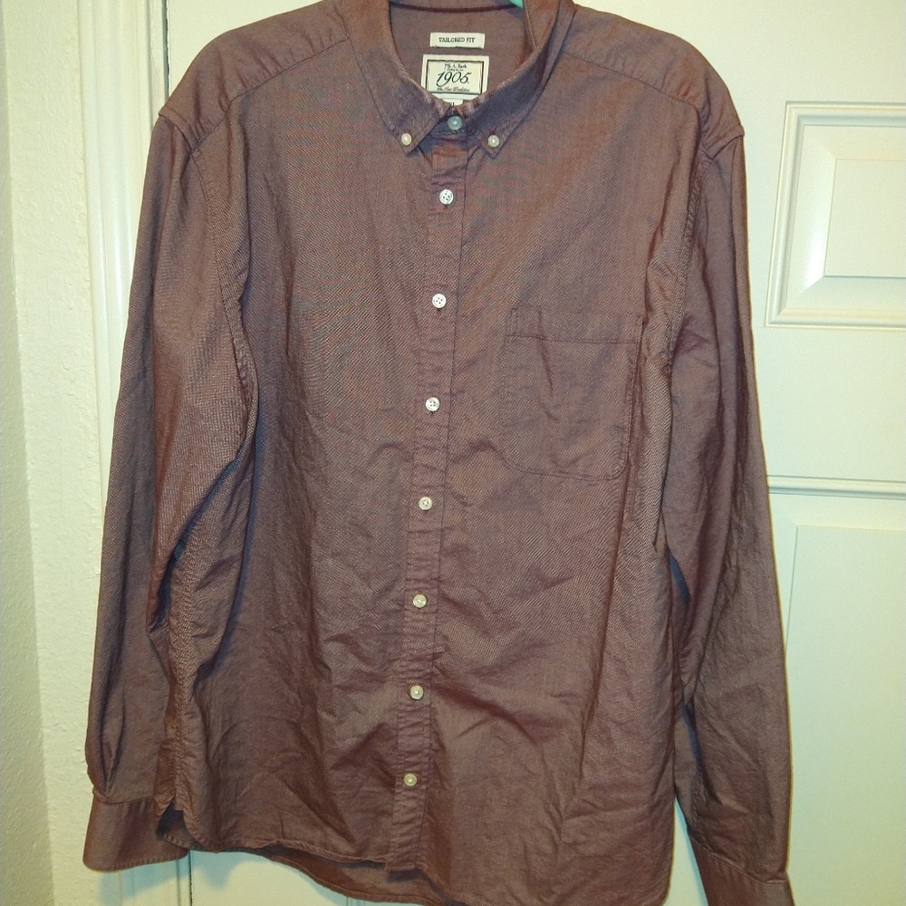 Jos A Bank 1905 Tailored Fit Long Sleeve Button Down Shirt Men's sz XL.